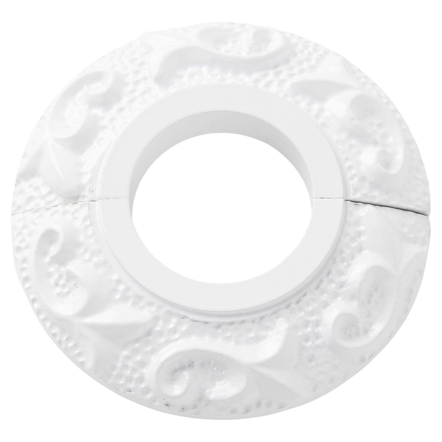 e97dfac6b28961ad65b8832a24af513305e75c38add2f7ae9ac746e2f6db585e.jpg Signature Hardware 907302-1.25 Floral Textured Radiator Flange - White - Image 1