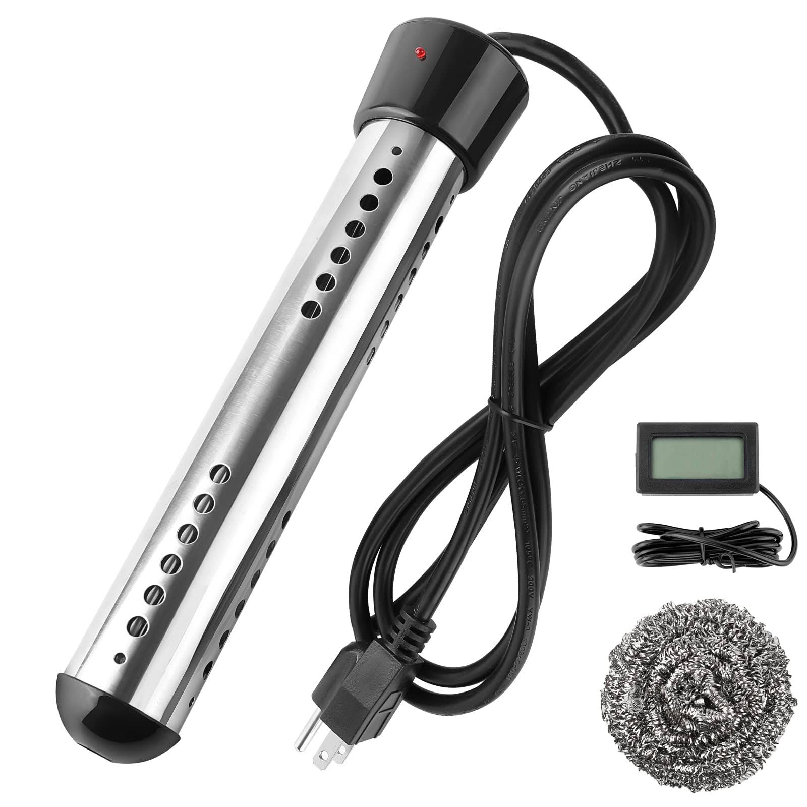 e9a17bca41451c462cb956564872b147a1f2bef0ae8766f5ace2cdfa49cf871d.jpg 2000W Immersion Water Heater, Portable Water Heater Electric with 304 Stainless Steel Anti-Scalding, Bucket Water Heater with Digital LCD - Image 1