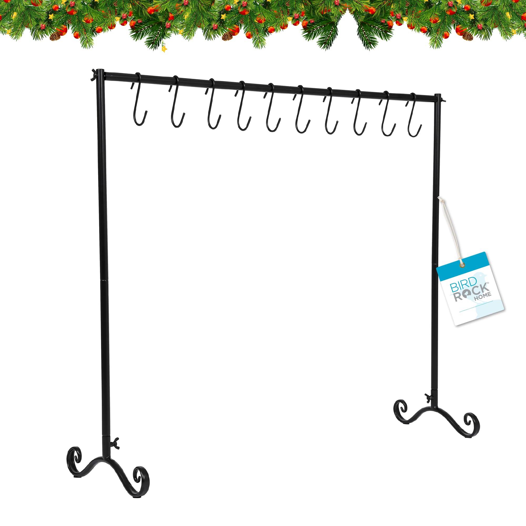 e9c5b5189f30fe39be8365df692bef5fd635ea4a60dc24da7ee3498562d6a9bf.jpg Birdrock Home 10 Hook Christmas Stocking Holder Stand for Floor | Lightweight Freestanding Rack | Iron Metal | Holiday Decor Hanger | Black - Image 1