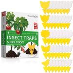 Yourdada 40 Pcs 5 Shapes Yellow Sticky Traps for Fruit Fly, Whitefly, Fungus Gnat, Mosquito and Fly, Insect Catcher Traps for Indoor/Houseplants