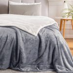 BEDELITE Sherpa Fleece Blanket King size, Grey Thick Warm Blankets for Winter, Super Soft Cozy Fuzzy Bed Blanket 108 x 90