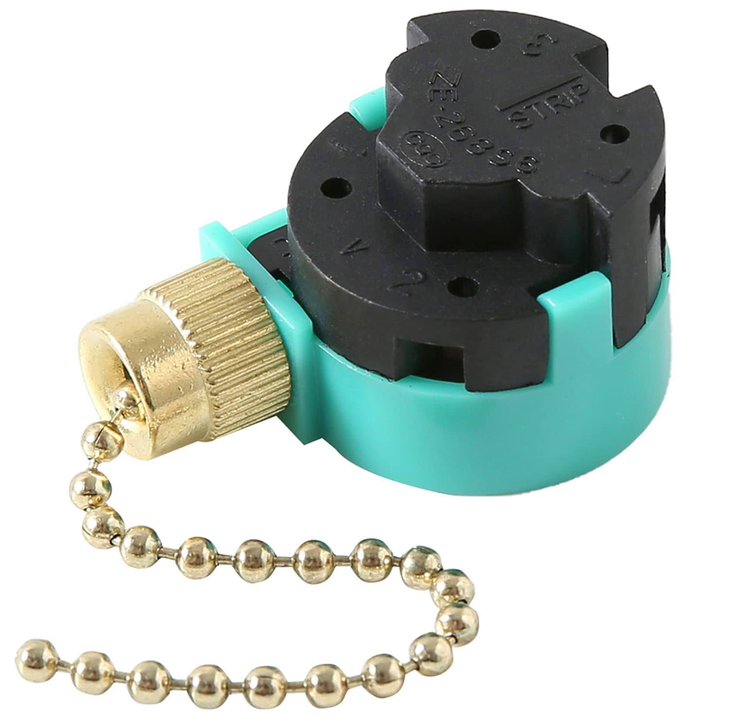 e9f2d07f1002e9ebe4a102ff647e0a1ba902bf949b2a7abf95dd2106a396161d.jpg Ceiling Fan Replacement Parts Zing Ear ZE-268S6, Ceiling Fan Switch 3 Speed 4 Wire Pull Chain Cord Switch Speed Control Compatible with Hunter - Image 1