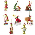 Grinches Christmas Decorations, Flat Acrylic Hanging Grinches Ornaments for Christmas Tree, Funny Green Dolls Christmas Decor for Home Holiday Party