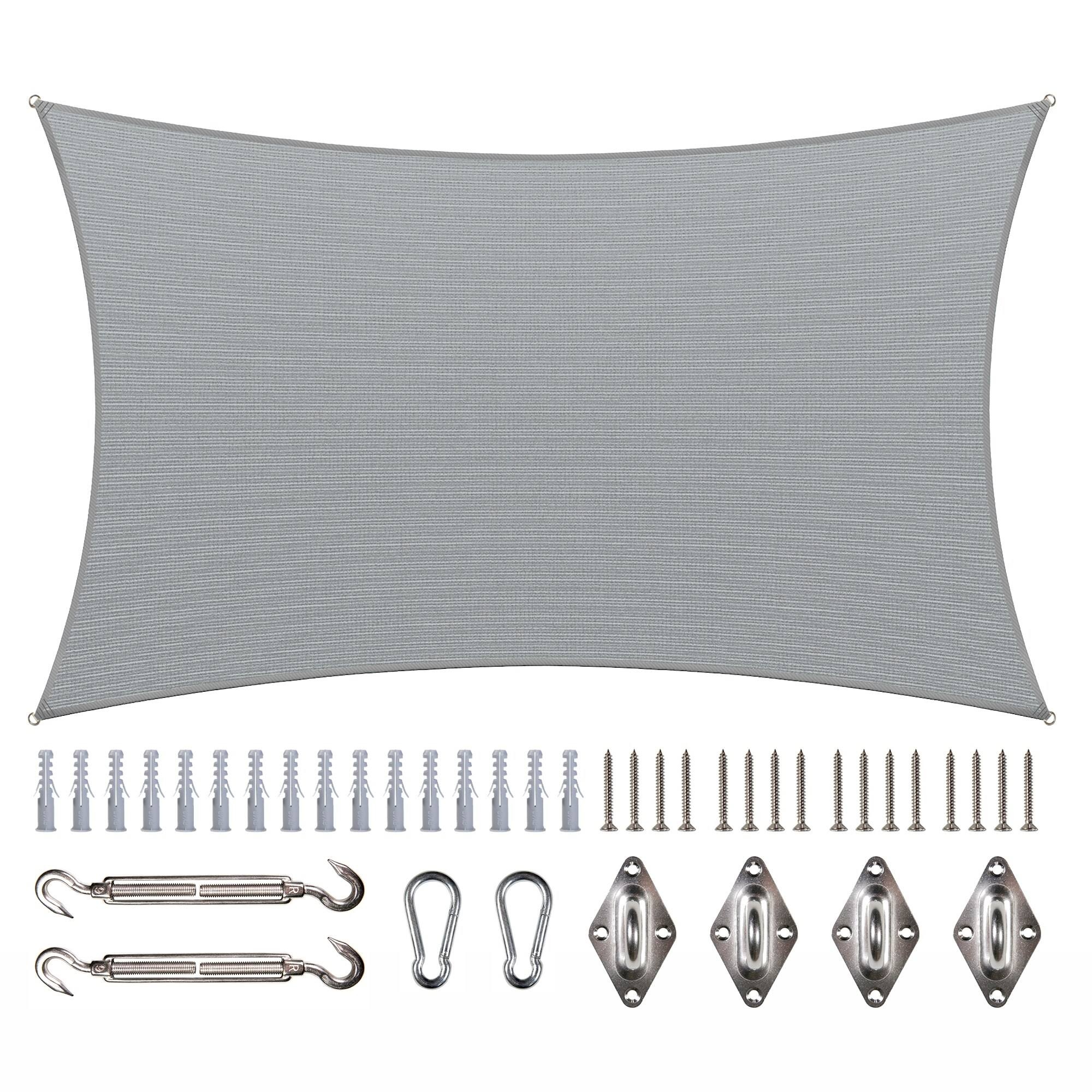 ea5e5570e02850dadfa53a0eff74c709bfd8d7f1f7b9ef3857a517970292e4ce.jpg 190 GSM Rectangle Sun Shade Sail with Rectangle Kit - Image 1