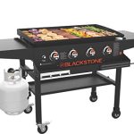 1984 Original 36 Inch Front Shelf. Side Shelf & Magnetic Strip Heavy Duty Flat Top Griddle Grill Station for Kitchen. Camping. Outdoor. Tailgating. Black