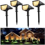 Jior Solar Landscape Spot Lights Outdoor 32 LED IP65 Waterproof Solar Powered Wall Lights 2-in-1 Adjustable Wireless Lights for