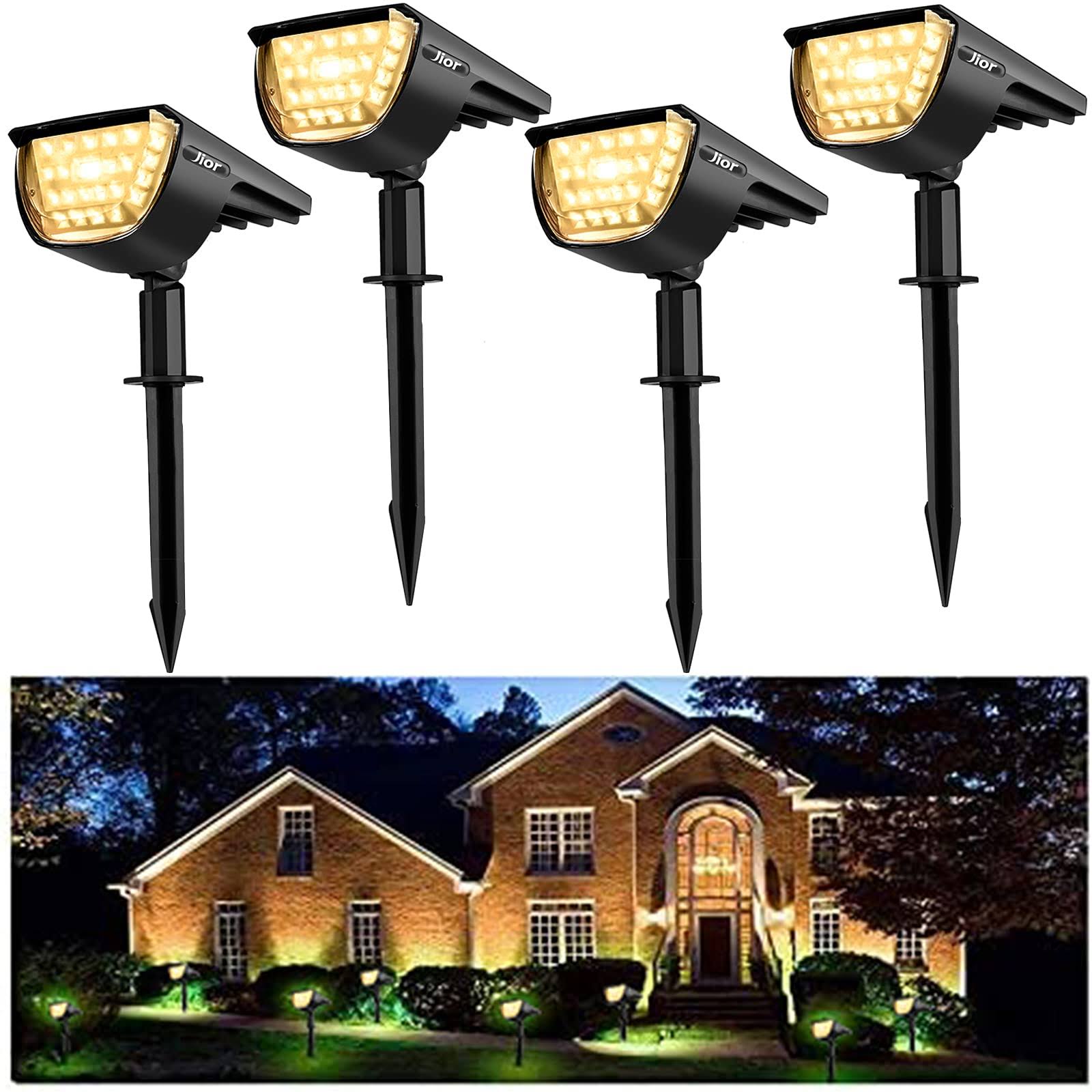 ea793532c69e4b6184a043ca6a93a86bccfd2dc25c262ede2fc17c5968be00fb.jpg Jior Solar Landscape Spot Lights Outdoor 32 LED IP65 Waterproof Solar Powered Wall Lights 2-in-1 Adjustable Wireless Lights for - Image 1