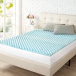 Zinus 1.5 inch Swirl Gel Cooling Memory Foam Mattress Topper, Full, Blue