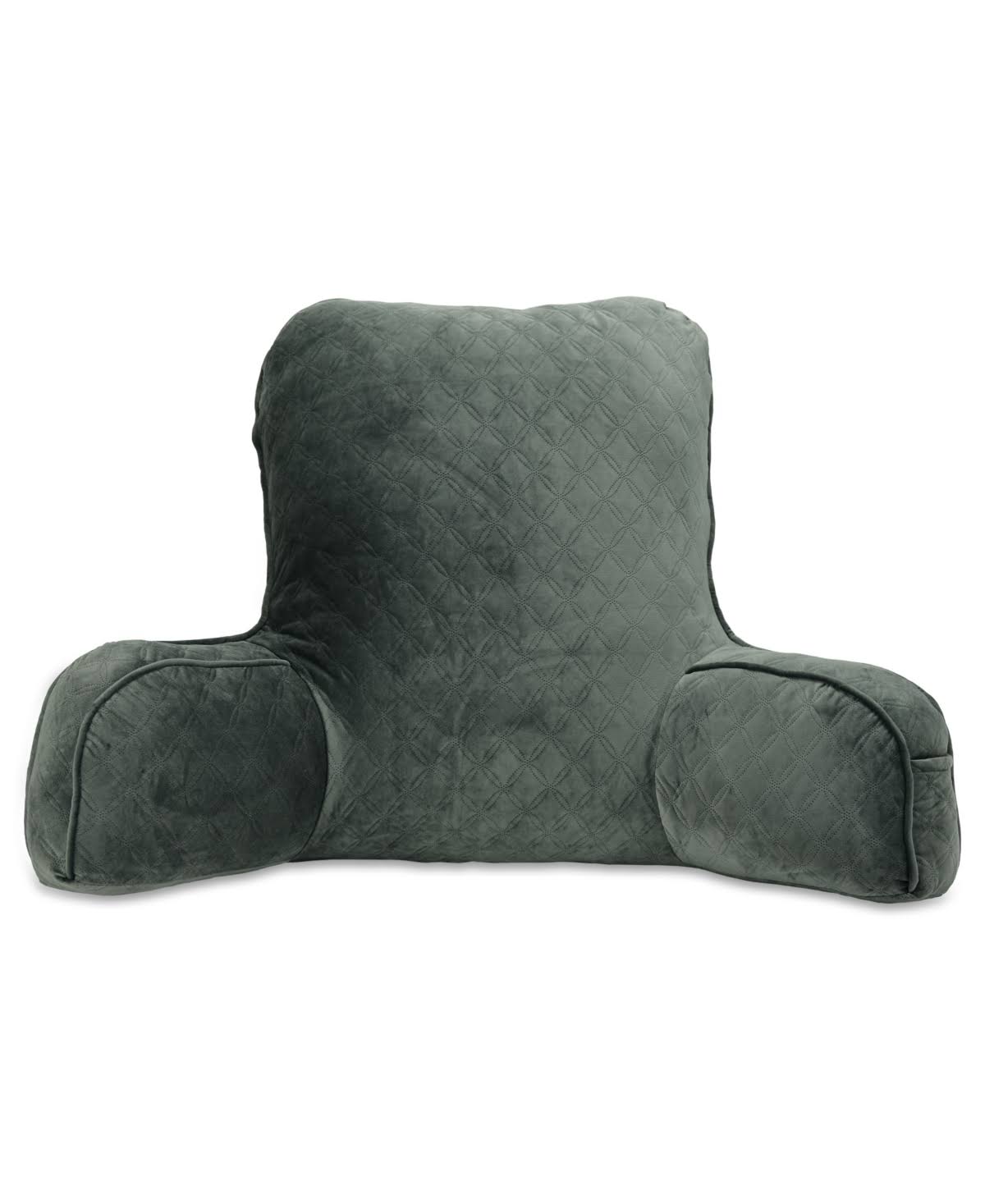 ea88fc1683d2f150438ab8fb6c24d65309fb10405c34799089a78a2371439857.jpg Arlee Home Fashions Every Bed Rest Lounger Pillow, 32" x 17" - Gunmetal - Image 1