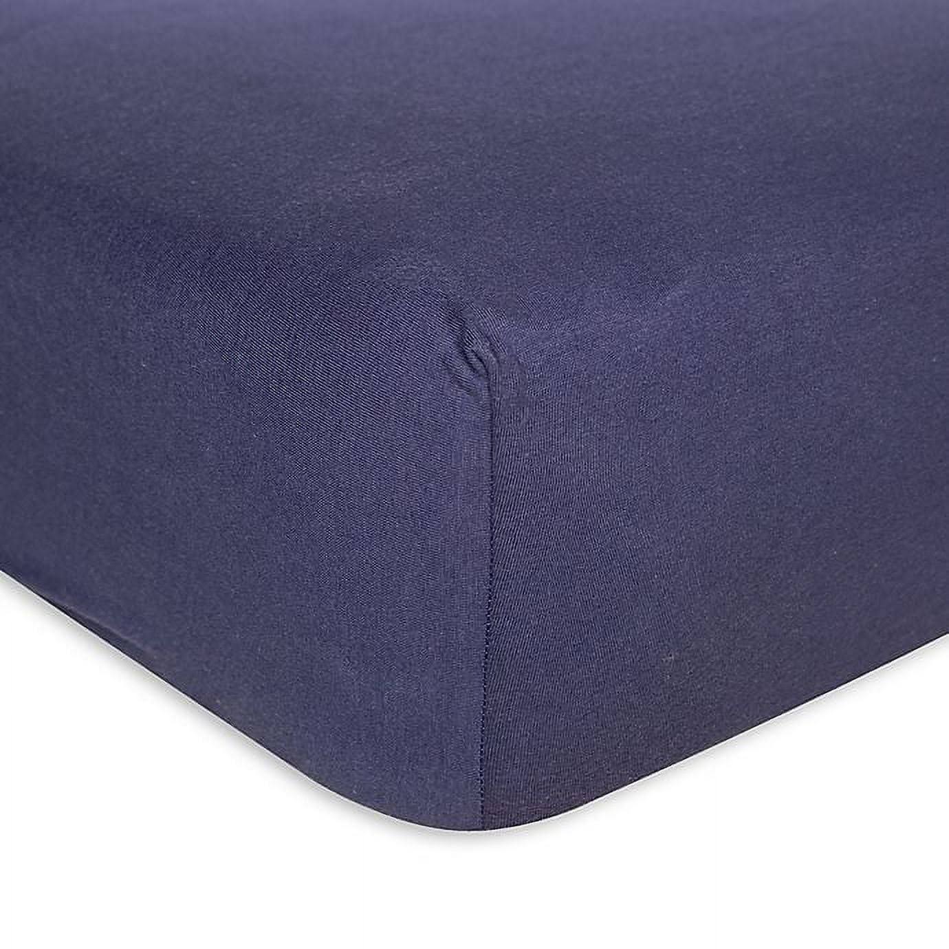 eac570c626b9d2f7dd18be5305dd1c4e87aaf22d3fb3c9cc57cf6c1f7b69681e.jpg Burt's Bees Baby Indigo Organic Cotton Fitted Crib Sheet - Image 1
