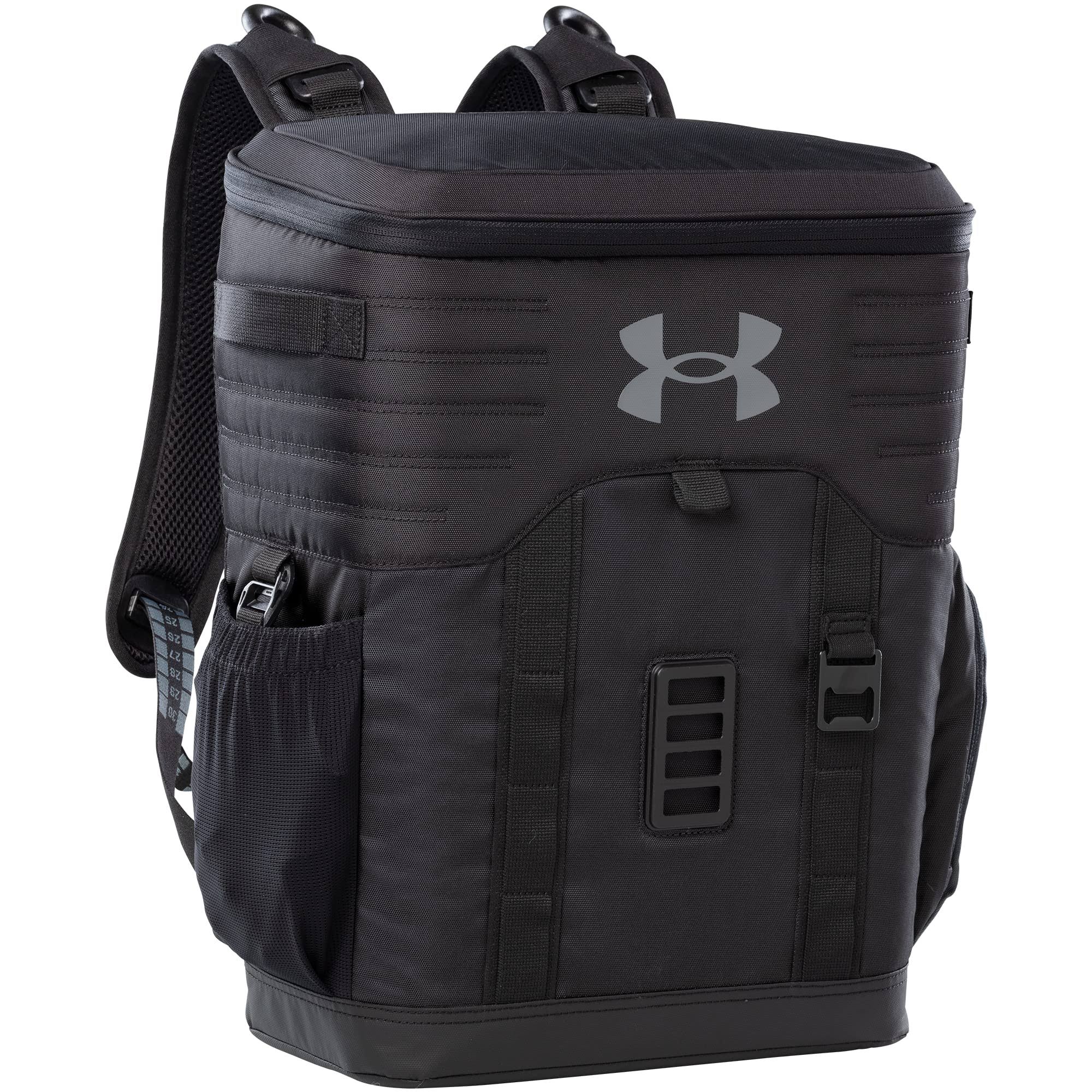 eae76c6f97b4a43fb4bfe0006a1f4678546e66d704818c2ef7c48f89f4b04050.jpg Under Armour Sideline 25-Can Backpack Cooler - Black, OSFA - Image 1
