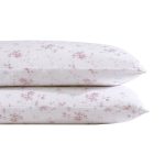 Laura Ashley 300-Thread Count Garden Muse Sheet Set, Standard Pillowcase Pair, Pink