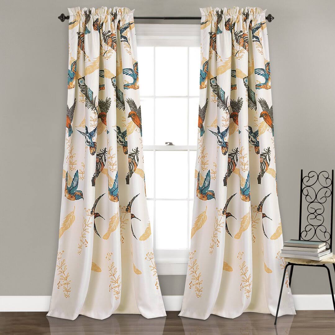 eb015c8469b9cfbe70ec5cfe67e0508e9f689eec6c9fefaeeb48d7d5fb64377b.jpg Bloomsbury Market Kyoto Wildlife Room Darkening Thermal Rod Pocket Curtain Panels (Set of 2) - Image 1