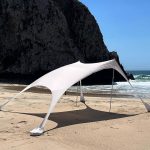Sun Shelter Beach Shade Canopy by SkyBed, UPF 50+, Durable, Lightweight, 2-Pole, Lg, Warm Gray, Size: Large