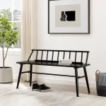 Walker Edison 47�?contemporary Low - Back Spindle Wood Bench, Black