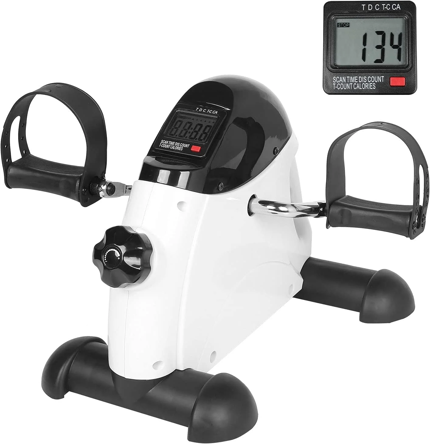 eb5c3870e189fc8d231a5cdaa0495ae6dec72b652b6ca41c5ac7d18901b578bb.webp VIVIJASON Pedal Exerciser - Folding Portable Exercise Peddler - Under Desk Mini Exercise Bike for Arm/Leg Workout - Adjustable Fitness Rehab Equipment for Elderly Seniors with LCD Display - Image 1