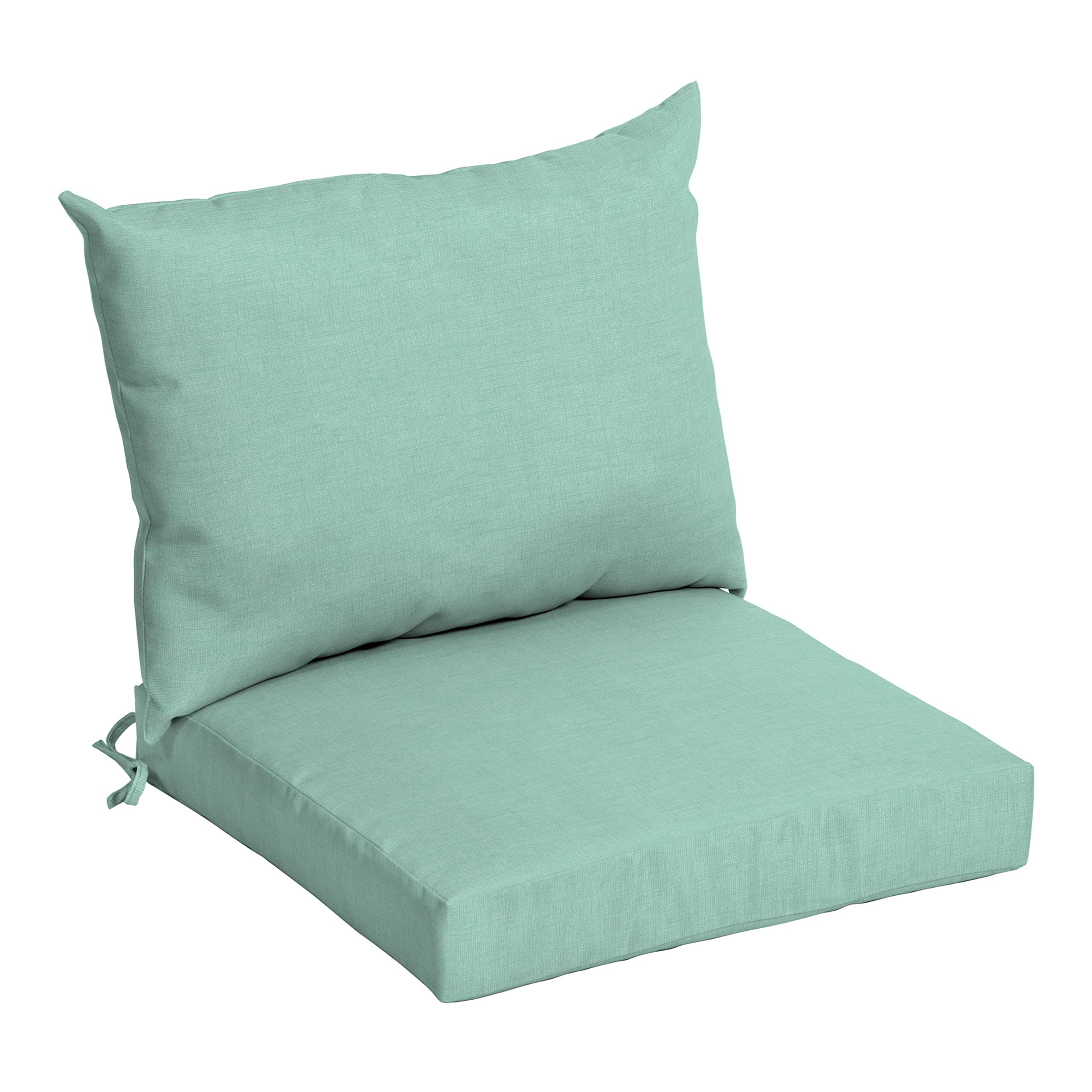 eb6990ae824919bae8eb1340466e16c5f7aed3577487aa8578fee566174e142a.jpg Arden Selections Outdoor Dining Chair Cushion Set Leala Texture Aqua - Image 1