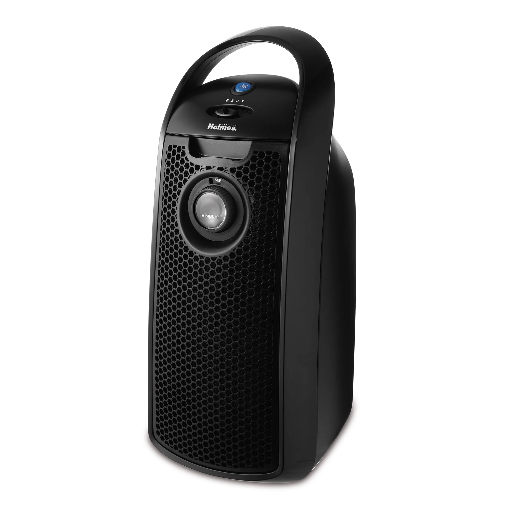 eb7712fe4dbe82a0fbf3b469a5f9babb94e6b0c450848dc6bb48b39c63985ddc.webp Holmes Aer 1 Mini Tower True HEPA Air Purifier with Air Ionizer and Visipure Air Filter Viewing Window, Small Room Air Cleaner & Allergen Remover (HAP9415) - Image 1