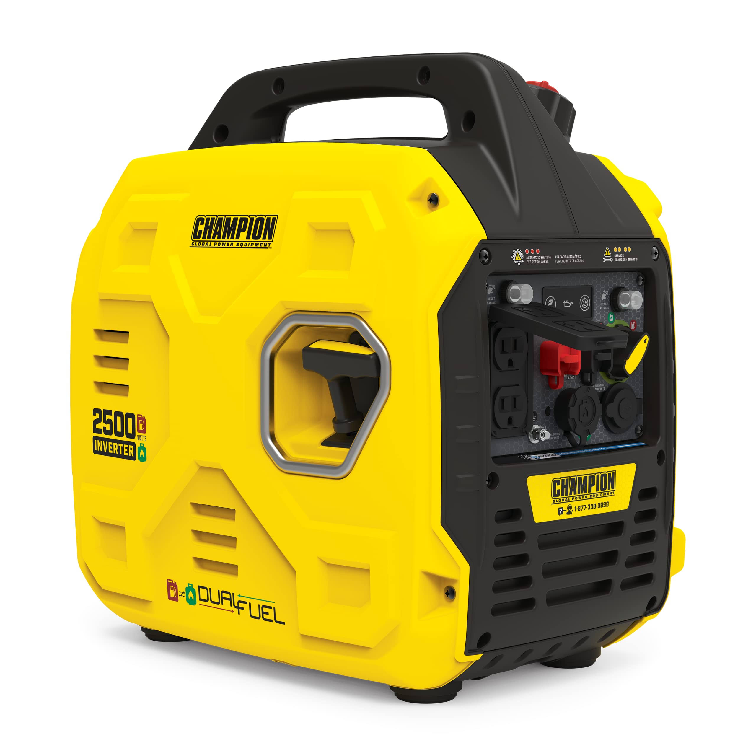 eb81466e3dba558e670a8ef8a34f562321414a9655b600cffddedd03fec6c608.jpg Champion Power Equipment 201183 2500-Watt Ultralight Portable Dual Fuel Inverter Generator with Co Shield - Image 1