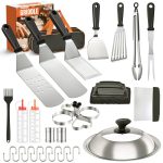 Blackstone Griddle Accessories Kit,28PCS Flat Top Grilling Tools Set for Blackstone and Camp Chef,Griddle Cleaning Kit Cooking Utensils Set with