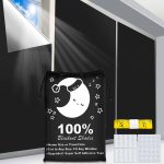 Portable Blackout Curtains, (79" x 57") Blackout Shades, 100% Portable Blackout Blinds for Any Window with 30 Pair Hook & Loop Tabs Stick-On,