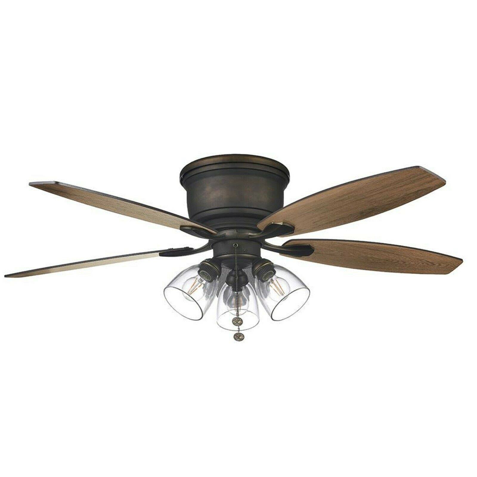 ebc318c7d610da36148208b43912e026439a22a1c55d95ade5ae131018f28289.jpg Hampton Bay 51829 Stoneridge 52 inch Matte Black Hugger LED Ceiling Fan with Light Kit - Image 1