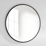 Sabine Metal Round Wall Mirror Finish: Matte Black, Size: 48" x 48"