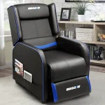 PUKAMI Gaming Recliner Chair for Adults 400 lb Racing Style Sofa Big and Tall PU Leather Recliner Seating Modern Ergonomic Lounge Recliner Chair Comfortable Home Movie Theater for Living Room