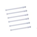 qinsou Cupboard Bars Tension Rods, 6 Pack Spring Tensions Rods 9.8 to 15.7 Inches Steel Adjustable Tension Curtain Rod Shower Rod Closet Rod Window