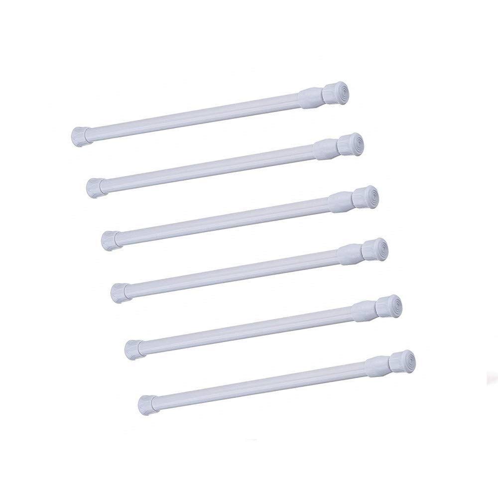 ec17a8895df28eeff4cbf608603093be5c8a8076e958667b8d98e57a32e9d224.jpg qinsou Cupboard Bars Tension Rods, 6 Pack Spring Tensions Rods 9.8 to 15.7 Inches Steel Adjustable Tension Curtain Rod Shower Rod Closet Rod Window - Image 1