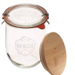 Weck Jars - 35.9 fl. oz Weck Tulip Jars 1 Liter - Sour Dough Starter Jars - Large Glass Jars for Sourdough - Suitable for Cannin