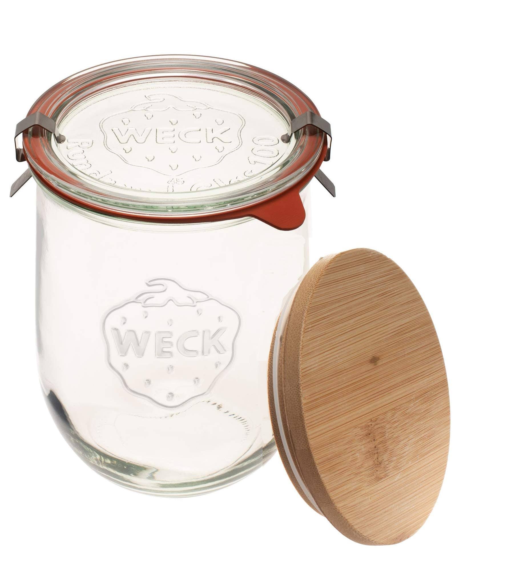 ec1c9dc97557790e88ba0b2b7d7e11559fc7349b8441dd98d928778c2e786f1f.jpg Weck Jars - 35.9 fl. oz Weck Tulip Jars 1 Liter - Sour Dough Starter Jars - Large Glass Jars for Sourdough - Suitable for Cannin - Image 1