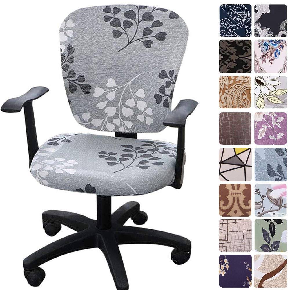 ec1f9220521da9062f0b741acd13cbb9f1223ac0b7a08be4c40a66e0967de63f.jpg Melaluxe Computer Office Chair Covers - Protective & Stretchable Universal Chair Cover Stretch Rotating Chair Slipcover - Image 1