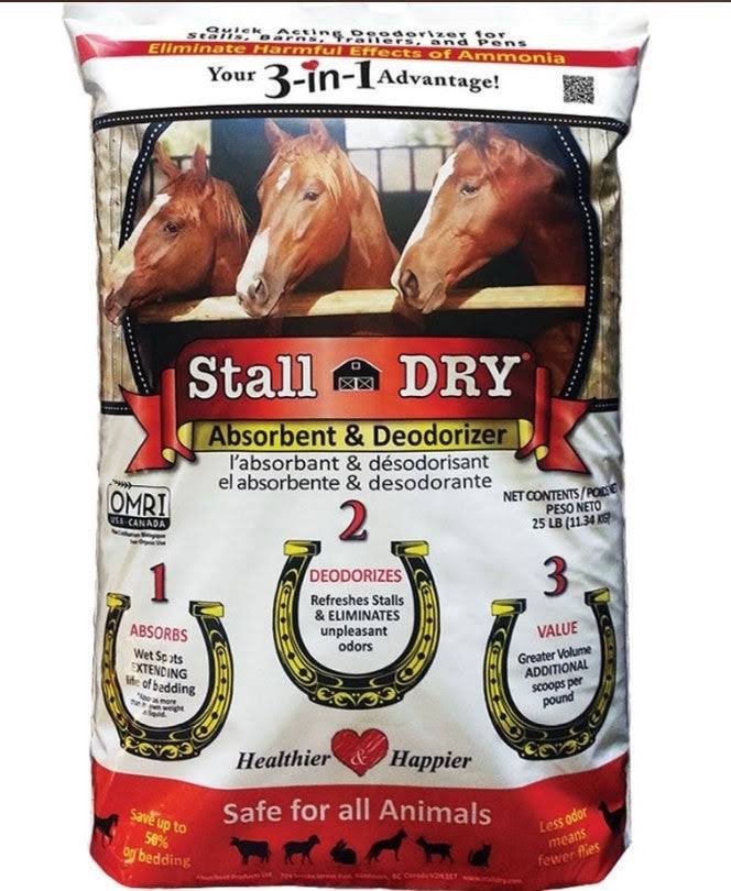 ec35140f4b4768355ea3272f551975b296cf706756979dba4e46464688b0e036.jpg Stall Dry Barn Odor Absorbent and Deodorizer, 25 lb. W134 - Image 1