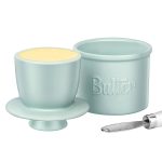 Butter Crock, French Butter Keeper with Water Line for Counter, The Original Porcelain Butter Dish with Knife. Gift for Thanksgiving, Christmas and