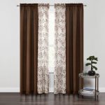 Mainstays Luna Curtain Panel, 4 Piece Set, Size: 28 x 84, Brown