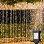 Solhice LED Curtain Lights Outdoor 40ft x10ft, 800 LED Plug in Hanging Window String Lights Indoor, Twinkle Lights Backdrop for
