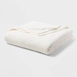 Full/Queen Cozy Chenille Bed Blanket White - Threshold