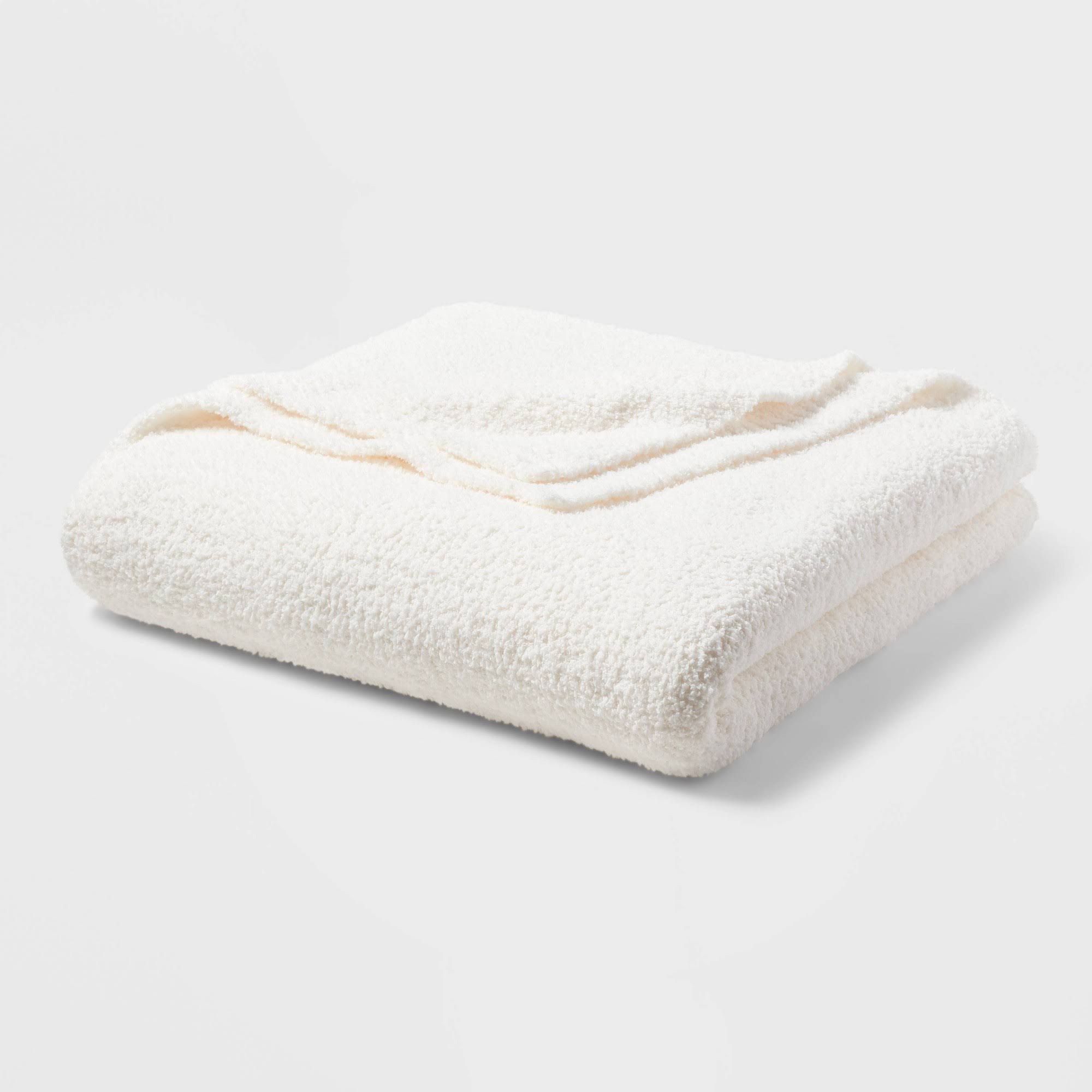 ecf8d0942e64a4c73a4434020d7dc215cb877b9235b5f48cd90703e0a13dc201.jpg Full/Queen Cozy Chenille Bed Blanket White - Threshold - Image 1