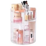 Masirs 360 Rotating Makeup Organizer, Adjustable Shelf Height and Fully Rotatable, The Perfect Cosmetic Organizer for Bedroom Dresser or Vanity