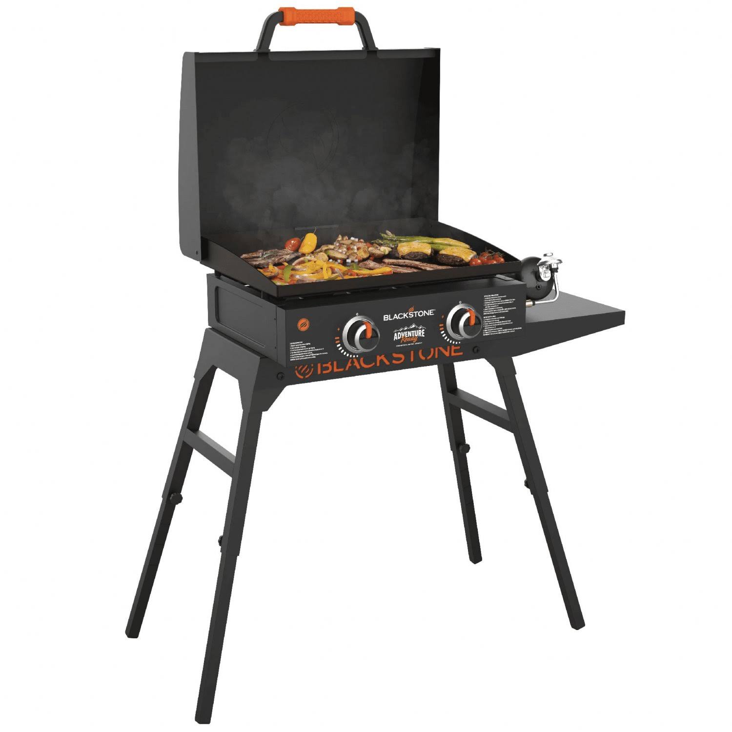 ed1023d9e0577c612778c1c981115fbb9762a29a2dc2e20e48f4cd7b22896baf.jpg Blackstone Adventure Ready 22" Griddle with Stand and Adapter Hose - Image 1