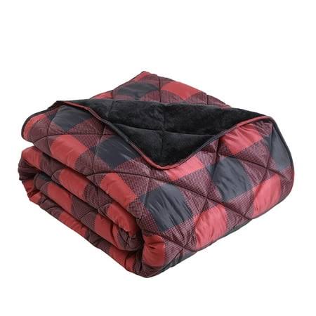 ed1fed305855244e1bbc5c408a9d82d9a2c3da44184f720cf5059b77321a939b.jpg Coleman Outdoor and Indoor Red and Black Blanket for All Age, Cozy, Warm, Water Repellent, Eazy Care, Size: 84 x 96 - Image 1