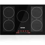 VEVOR Built-In Induction Electric Stove Top 30 inch,5 Burners Electric Cooktop,9 Power Levels & Sensor Touch Control,Easy to Clean Ceramic Glass