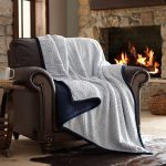 Member's Mark Oversized Cozy Throw-Navy Weston Chevron Frosted Hot Pressed