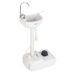 VINGLI Upgraded Portable Sink| Rolling Hand Wash Basin Stand with Towel Holder & Soap Dispenser & Wheels, Perfect for Garden/Cam, Wash