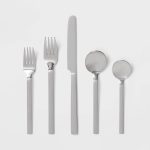 20pc Squared Straight Flatware Set Stainless Steel - Room Essentials