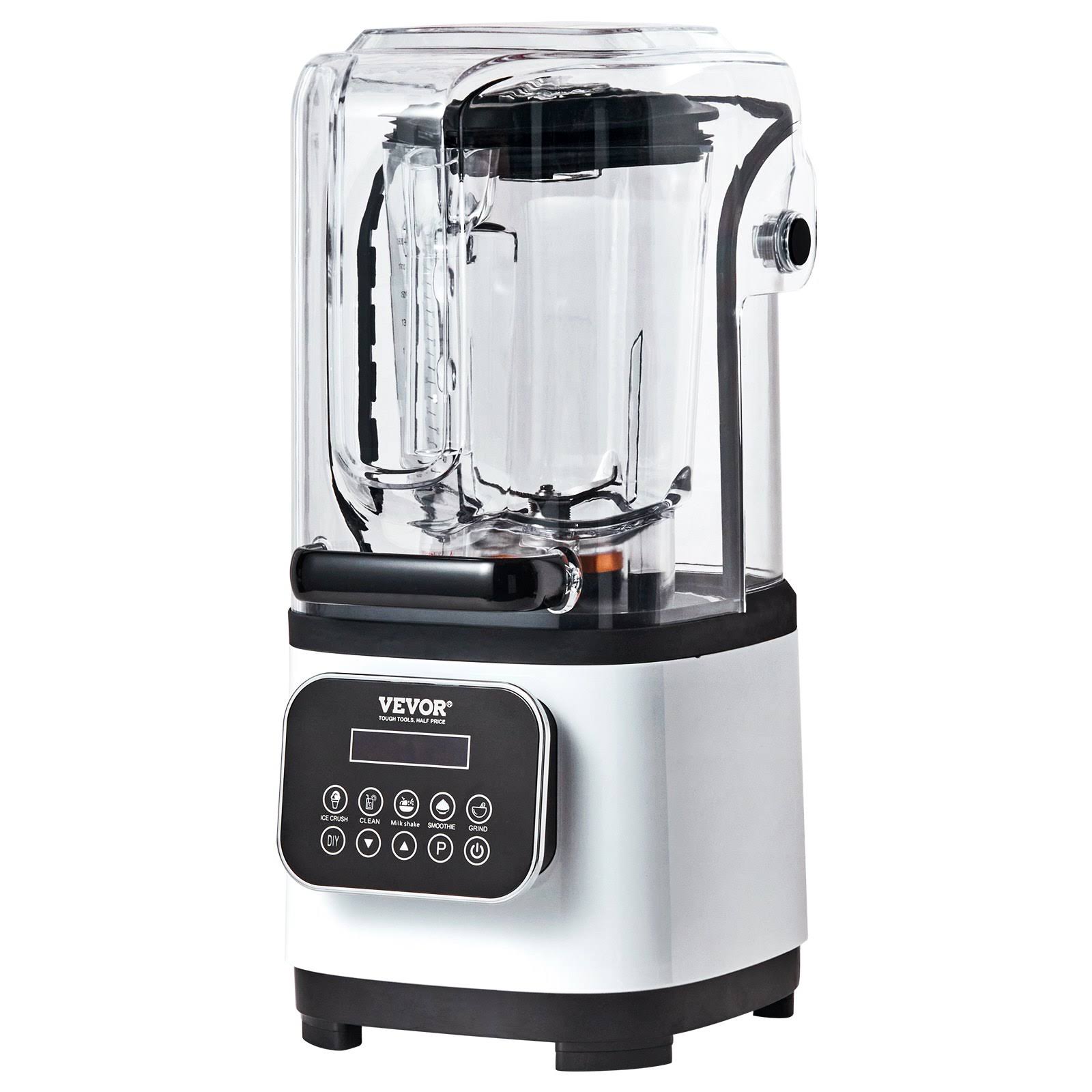ed841153676af273ecebcce28442f9f7678ddfa25d58ec253306baa390308c00.jpg VEVOR Professional Blender with Shield, Commercial Countertop Blenders, 68 oz Glass Jar Blender Combo, Stainless Steel 9 Speed - Image 1