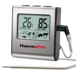 ThermoPro TP16 Grilling, Oven, Cooking, Barbecue, Meat Thermometer with Stainless Steel Step-Down Probe and Built in Countdown Timer with Alarm