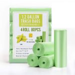 1.2 Gallon Small Garbage Bags Biodegradable 5 Liter Mini Compostable Strong Bathroom Trash Bags with Tear & Leak Resistant Recycling Eco-Friendly