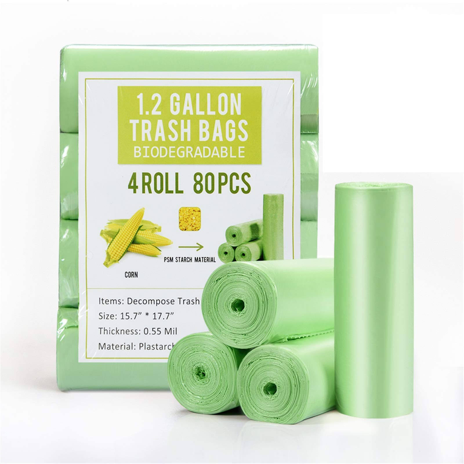 ed9bb06aae4564d368dad4ad261ad677779368eba0b5bcfd1c80b7b3c74f933f.jpg 1.2 Gallon Small Garbage Bags Biodegradable 5 Liter Mini Compostable Strong Bathroom Trash Bags with Tear & Leak Resistant Recycling Eco-Friendly - Image 1